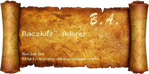 Baczkó Adony névjegykártya